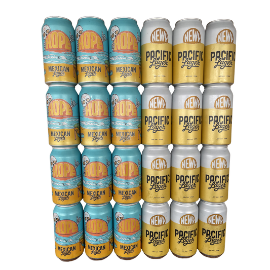 50/50 LAGER MIXED 24 X 375mL - fresh beer direct from Hope Brewery